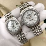 36mm and 31mm Copy Rolex Datejust Jubilee White Mother of Pearl Watch
